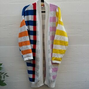 LEGO x Target Cardigan L Multicolor Striped Colorblock Longline Knit Sweater